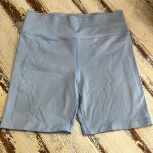 Athleta XL Aurora Seamless 7” Short Swallowtail Blue Nylon Elastane Yoga Wicking